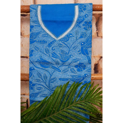 Blue Reverse Kantha Kurti Fabric