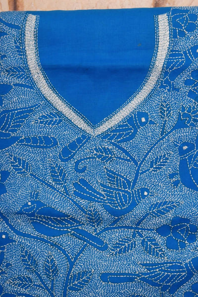 Blue Reverse Kantha Kurti Fabric