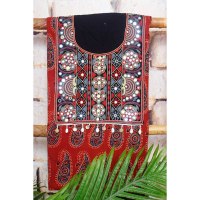 Madder Ajrakh Block Print Kutch Kurti Fabric