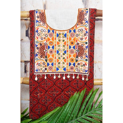 Madder Ajrakh Block Print Kutch Kurti Fabric