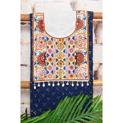 Indigo Ajrakh Block Print Kutch Kurti Fabric