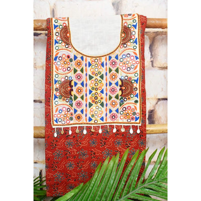 Madder Ajrakh Block Print Kutch Kurti Fabric