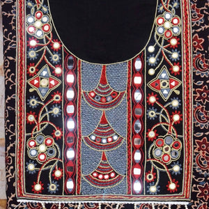 Black Ajrakh Block Print Kutch Kurti Fabric