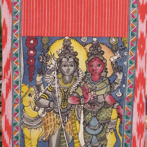 Pen Kalamkari Kurti Fabric - SSEthnics