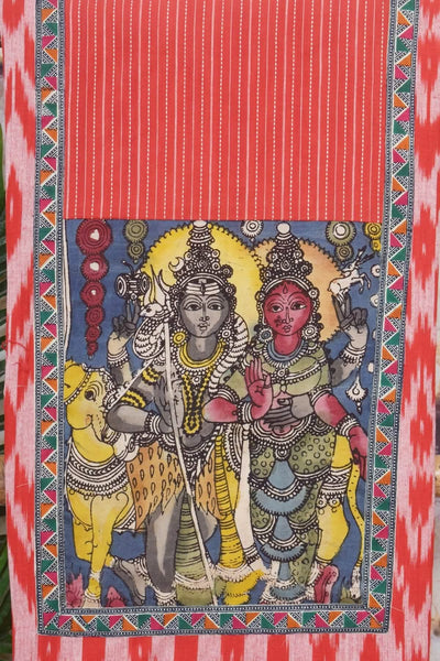Pen Kalamkari Kurti Fabric - SSEthnics