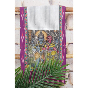 Pen Kalamkari Kurti Fabric - SSEthnics