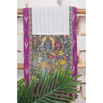 Pen Kalamkari Kurti Fabric - SSEthnics