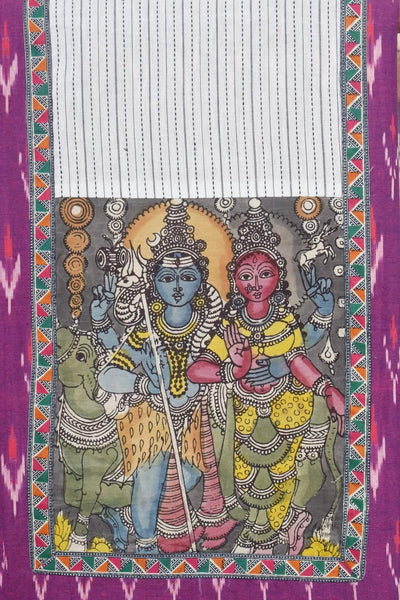 Pen Kalamkari Kurti Fabric - SSEthnics