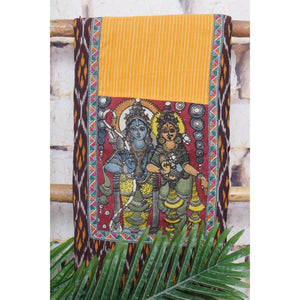 Pen Kalamkari Kurti Fabric - SSEthnics