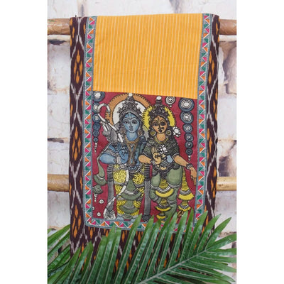 Pen Kalamkari Kurti Fabric - SSEthnics