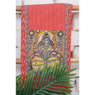 Pen Kalamkari Kurti Fabric - SSEthnics