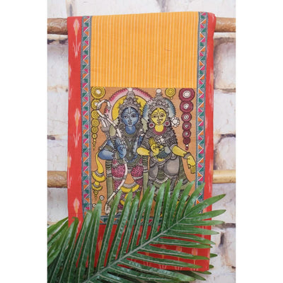 Pen Kalamkari Kurti Fabric - SSEthnics