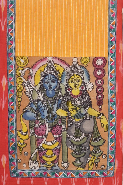 Pen Kalamkari Kurti Fabric - SSEthnics