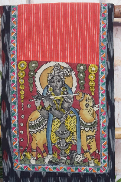 Pen Kalamkari Kurti Fabric - SSEthnics