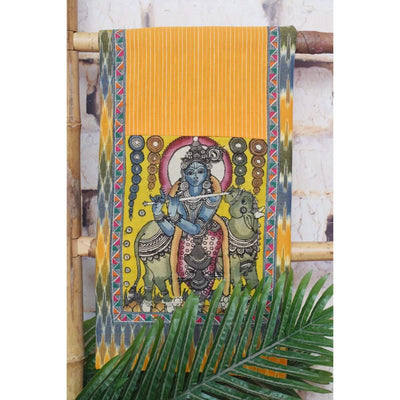 Pen Kalamkari Kurti Fabric - SSEthnics