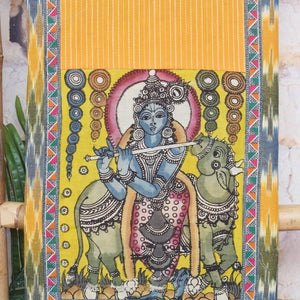 Pen Kalamkari Kurti Fabric - SSEthnics