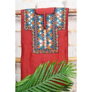 Maheshwari Silk Kutch Old Work Kurti