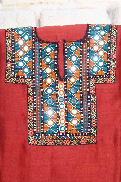 Maheshwari Silk Kutch Old Work Kurti