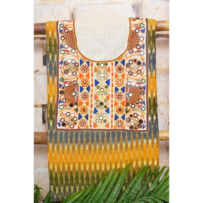 Ikat Kutch Embroidered Kurti