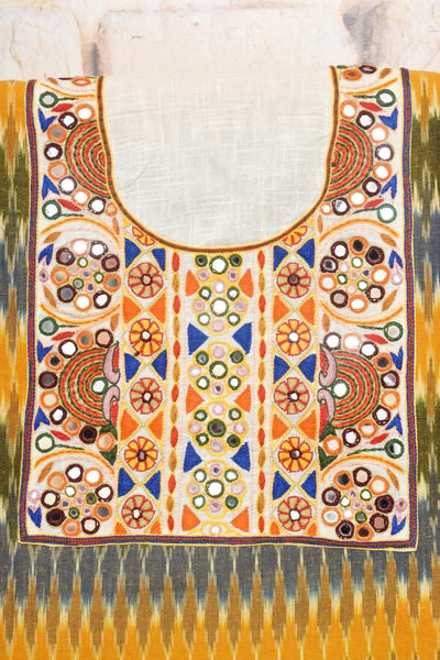Ikat Kutch Embroidered Kurti