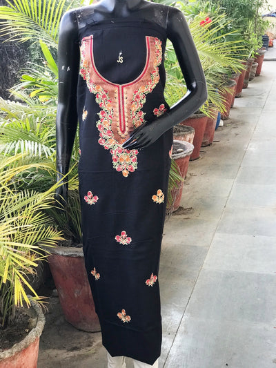 Black Kashmiri Aari Work Woollen Kurti