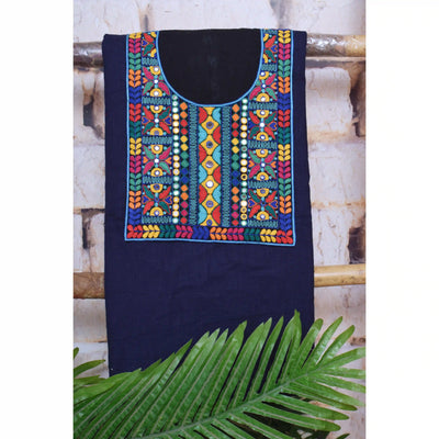 Hand Embroidered Cotton Designer Kurti - SSEthnics