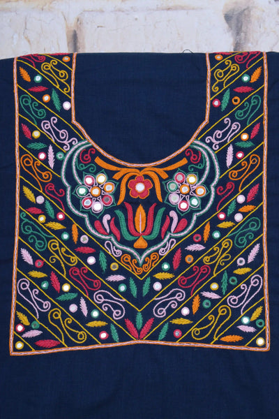 Hand Embroidered Cotton Designer Kurti - SSEthnics