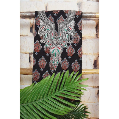 Ajrakh with Kashmiri Work Kurti
