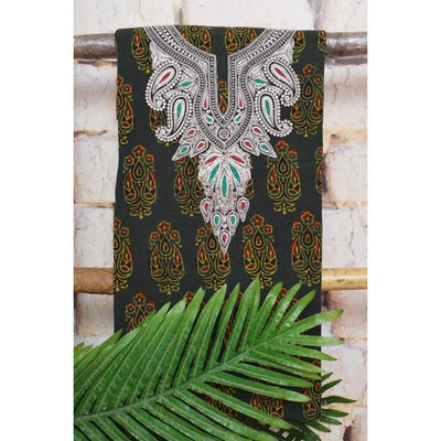 Ajrakh with Kashmiri Work Kurti