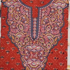 Ajrakh with Kashmiri Work Kurti