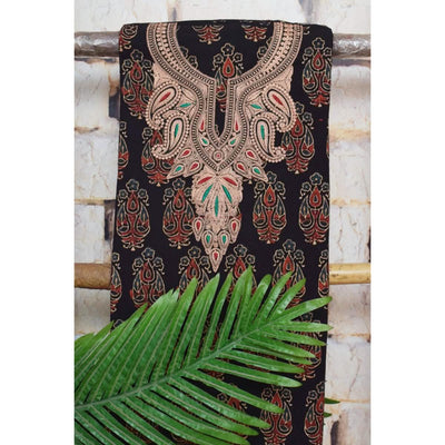 Ajrakh with Kashmiri Work Kurti
