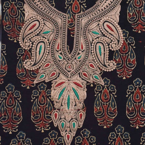 Ajrakh with Kashmiri Work Kurti