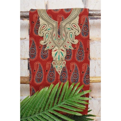 Ajrakh with Kashmiri Work Kurti