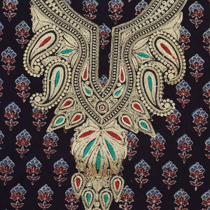 Ajrakh with Kashmiri Work Kurti