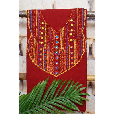 Lambani Hand Embroidered Kurti Fabric