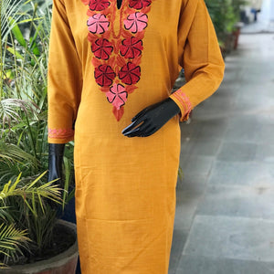 Kashmiri Aari work cotton kurti