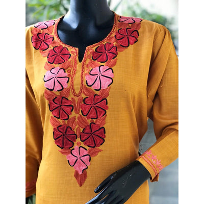 Kashmiri Aari work cotton kurti