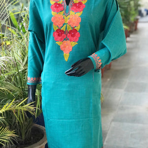Kashmiri Aari work cotton kurti