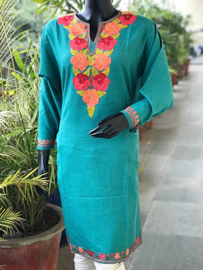 Kashmiri Aari work cotton kurti