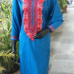 Kashmiri Aari work cotton kurti