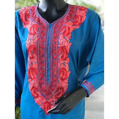 Kashmiri Aari work cotton kurti