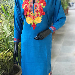 Kashmiri Aari work cotton kurti