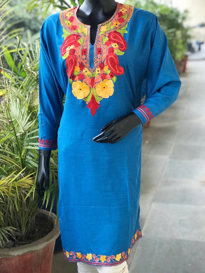 Kashmiri Aari work cotton kurti