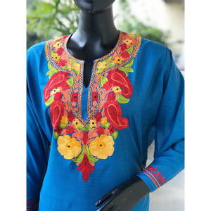 Kashmiri Aari work cotton kurti