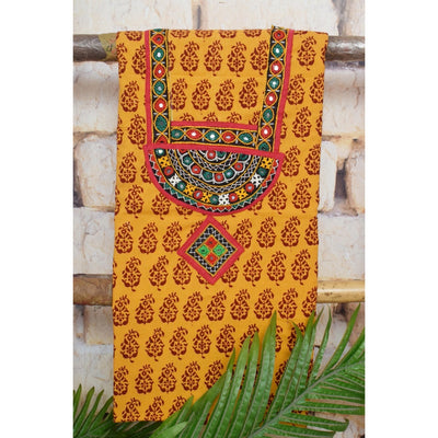 Bagh Block Print Kurti with Kutch Embroidery