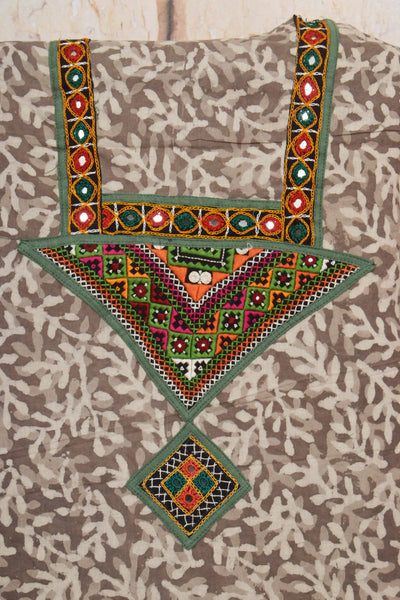 Indigo Kutch Work Kurti Fabric