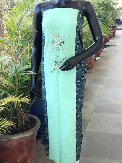 Ajrakh Designer Mirror Work Kurti