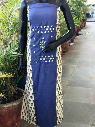 Ajrakh Designer Mirror Work Kurti