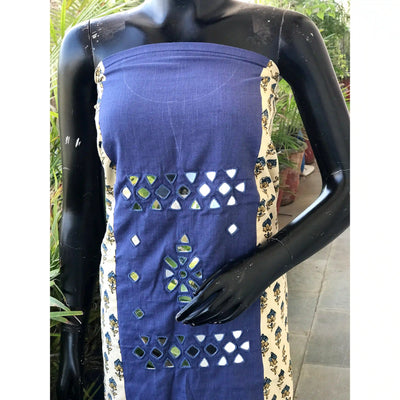 Ajrakh Designer Mirror Work Kurti