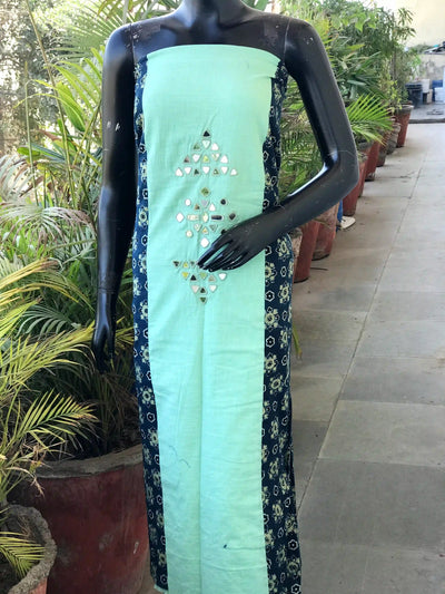 Ajrakh Designer Mirror Work Kurti